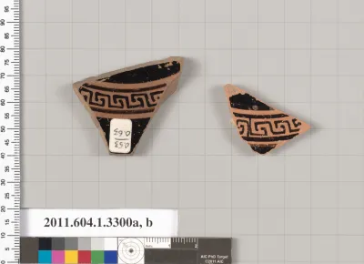 Terracotta fragments of kylikes (drinking cups)