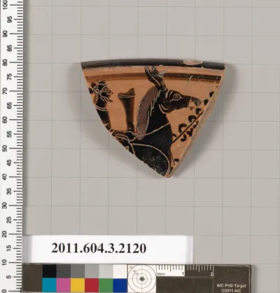 Terracotta rim fragment of a kylix (drinking cup)