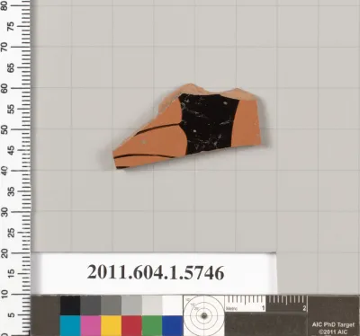 Terracotta fragment of a kylix: eye-cup  (drinking cup)