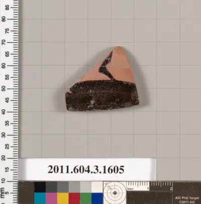 Terracotta fragment of a kylix: Band cup (drinking cup)