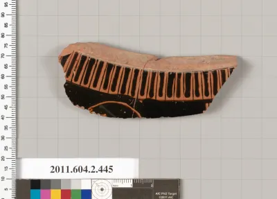 Terracotta fragment of a column-krater (bowl for mixing wine and water) or stamnos (jar)?