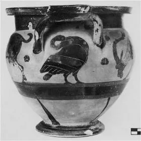 KRATER, COLUMN (NORTH GREEK, BLACK-FIGURE)