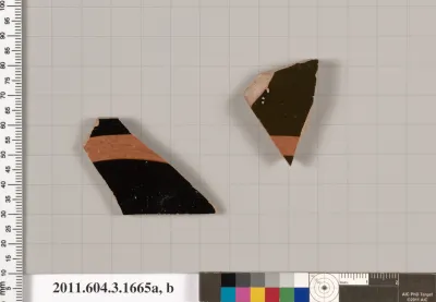 Terracotta fragments of kylikes: Band or lip cups (drinking cups)