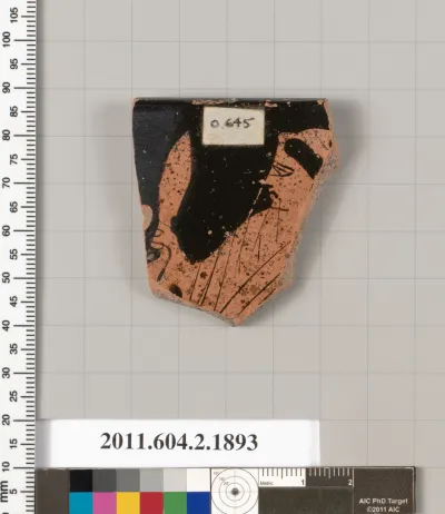 Terracotta rim fragment of a skyphos (deep drinking cup)