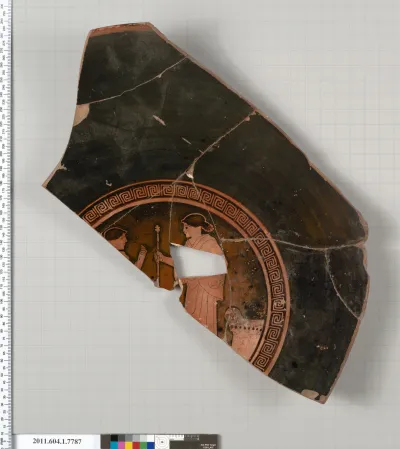 Terracotta fragment of a kylix (drinking cup)