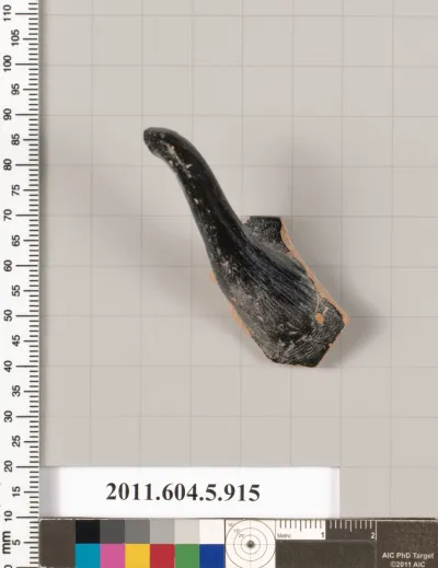 Terracotta rim fragment of a kylix (drinking cup)