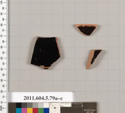 Terracotta fragments of kylikes (drinking cups)