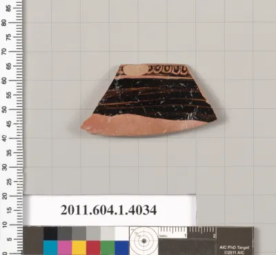 Terracotta rim fragment of a kylix (drinking cup)