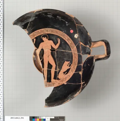 Terracotta kylix (drinking cup)