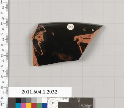 Terracotta rim fragment of a kylix (drinking cup)