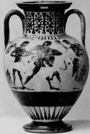 AMPHORA, NECK (ATHENIAN, BLACK-FIGURE)