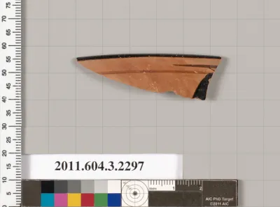 Terracotta rim fragment of a kylix: eye-cup (drinking cup)