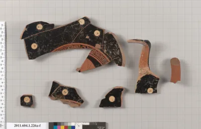 Terracotta fragments of a kylix (drinking cup)