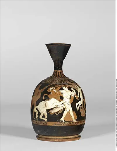 Attisch rotfigurige Bauchlekythos (Aryballos)
