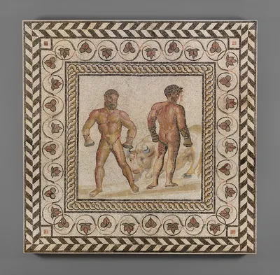Mosaic Floor with Combat Between Dares and Entellus