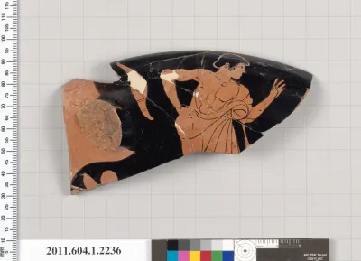 Terracotta rim fragment of a kylix (drinking cup)