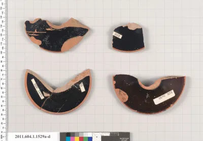Terracotta fragments of kylikes (drinking cups)