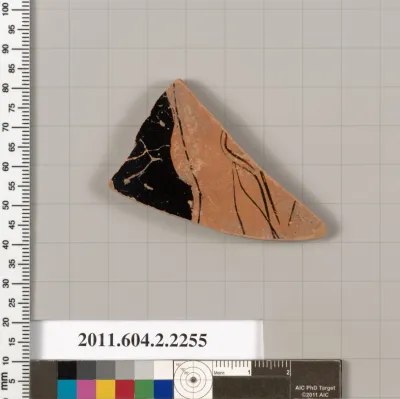 Terracotta fragment of a pot; unglazed on the inside