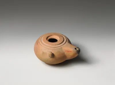 Terracotta oil lamp