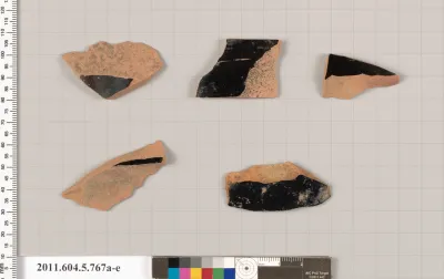 Terracotta fragments of kylikes (drinking cups)