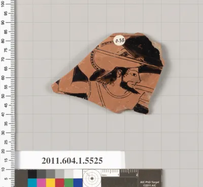 Terracotta rim fragment of a kylix (drinking cup)