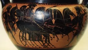 KRATER, COLUMN (ATHENIAN, BLACK-FIGURE)