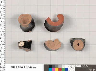 Terracotta fragments of kylikes (drinking cups)