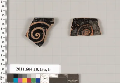 Terracotta rim fragments of kylikes (drinking cups)