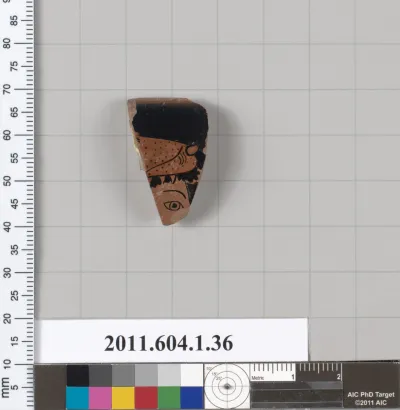 Terracotta rim fragment of a kylix (drinking cup)
