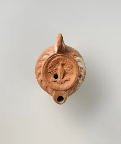 Terracotta oil lamp