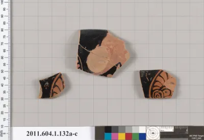 Terracotta fragments of a kylix (drinking cup)