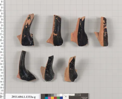 Terracotta fragments of kylikes (drinking cups)