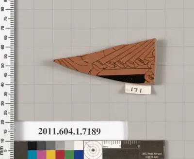Terracotta fragment of a kylix (drinking cup)
