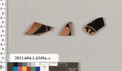 Terracotta fragments of kylikes (drinking cups)