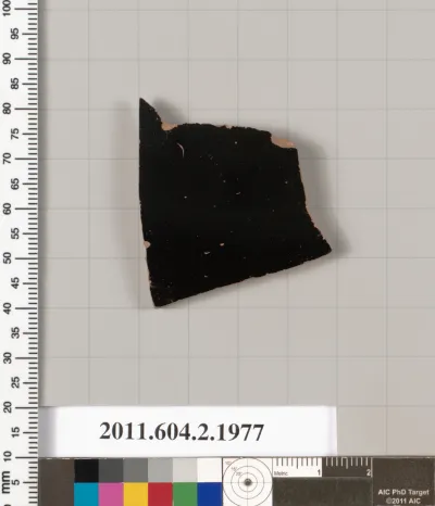 Terracotta fragment of a pot; glazed on the inside