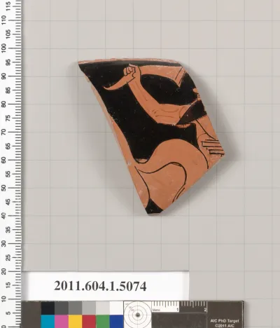 Terracotta rim fragment of a kylix (drinking cup)