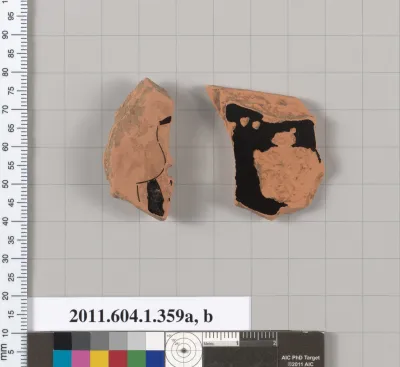 Terracotta fragments of a kylix (drinking cup)