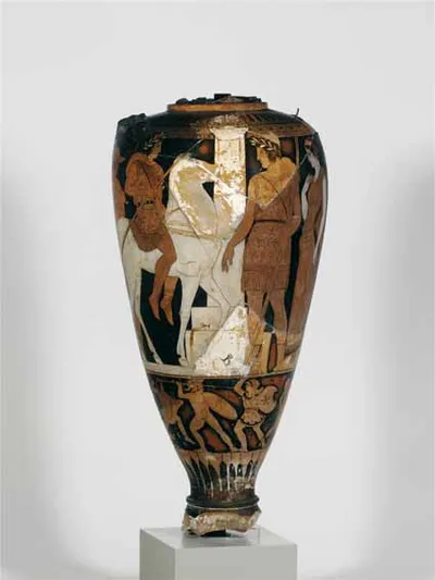 Fragmente einer Loutrophoros (Loutrophoros, Attisch-rotfigurige Loutrophoros (fragmentiert))