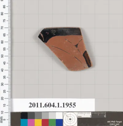 Terracotta rim fragment of a kylix (drinking cup)