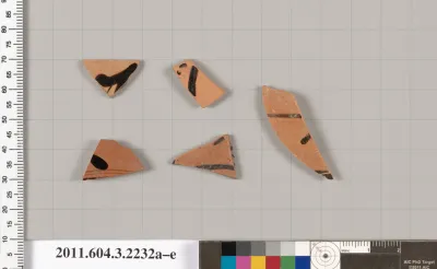 Terracotta fragments of kylikes (drinking cups)