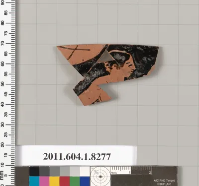 Terracotta rim fragment of a kylix (drinking cup)