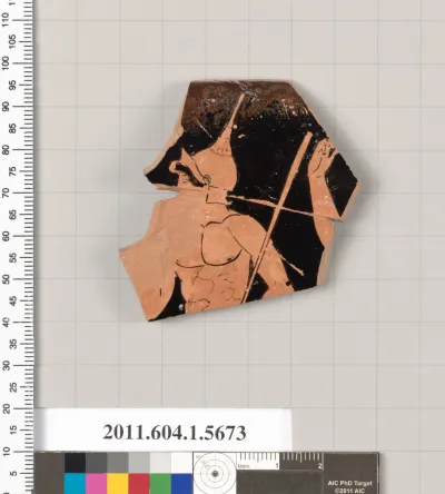 Terracotta rim fragment of a kylix (drinking cup)