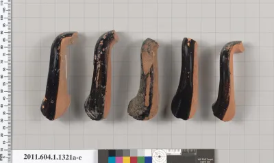 Terracotta fragments of kylikes (drinking cups)