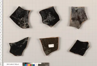 Terracotta fragments of kylikes (drinking cups)