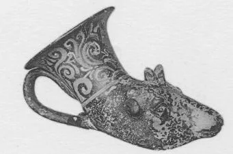 FIGURE VASE, RHYTON (SOUTH ITALIAN, APULIAN, RED-FIGURE)