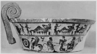 KRATER, VOLUTE, FRAGMENT (ATHENIAN, BLACK-FIGURE)