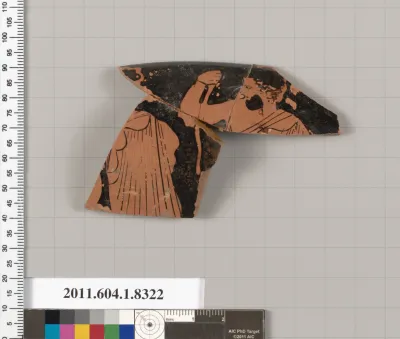 Terracotta rim fragment of a kylix (drinking cup)