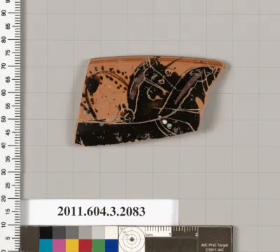 Terracotta rim fragment of a kylix (drinking cup)