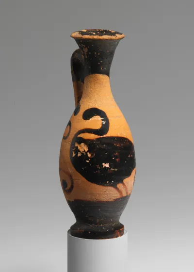 Terracotta toy lekythos (oil flask) with a swan