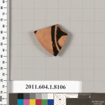 Terracotta rim fragment of a kylix: eye-cup  (drinking cup)